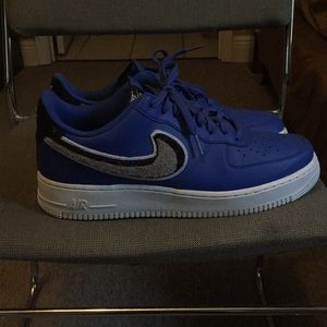 Blue Air Force 1 with black/gray swish size 11